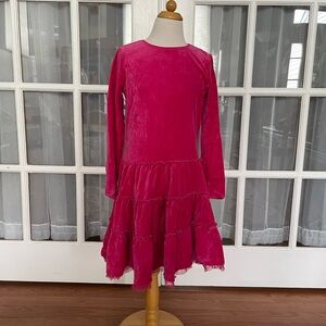 Hanna Andersson 140 girls pink velour winter dress NWT NEW $59